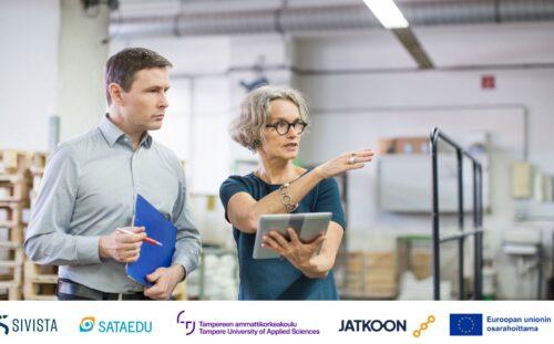 Seminaarimainos 30.11. järjestettävälle eteka- ja jatkoon-hankkeiden yhteisseminaarille, jossa käsitellään väyliä ammatillisesta koulusta korkeakouluun.